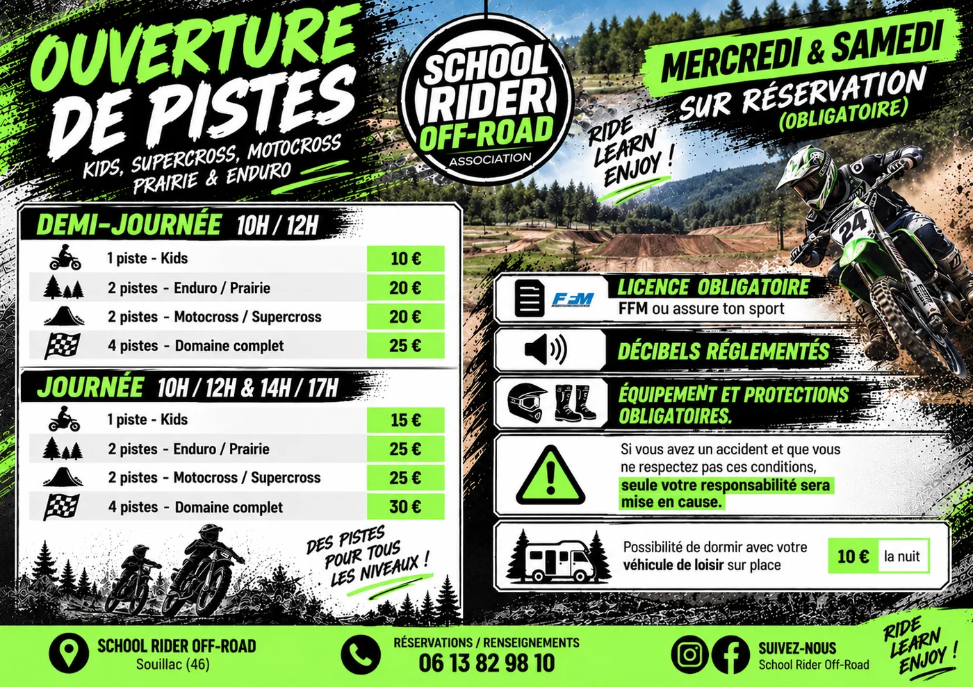 Affiche ouverture des pistes School Rider Off Road